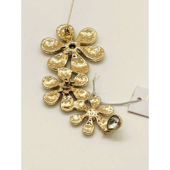 Isaac Mizrahi Floral Brooch Clear and Pink Crystal Flowers with Tag  Statement - Picture 6 of 13